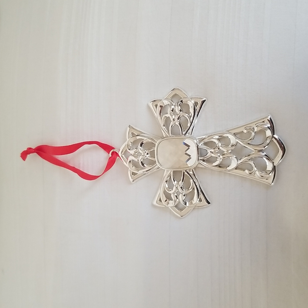 Large Lenox Silver Jewel Filigree Ornament
